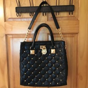Michael Kors Black & Gold Stud Handbag